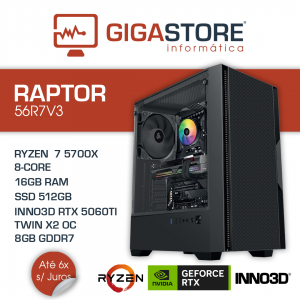 Desktop Gaming RAPTOR-56R7V3 RYZEN 7 5700X 16GB RAM 512GB SSD W11